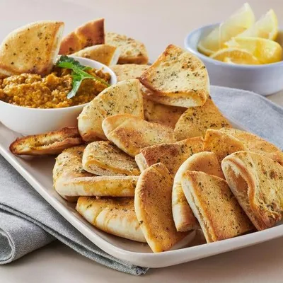 Lemony Baked Pita Wedges
